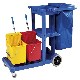 Commercial Catering Hotel Restaurant Mobile Moving Multi-Function and Janitor Cart Clean up Cleaning Plastic Trolley with Cover
