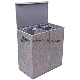  Double Laundry Hamper with Lid, 2 Section Clothing Organizer (JGH0057)