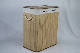  Collapsible Hamper Corner Bamboo Laundry Basket with Lid Moving Lining for Toys Dirty Clothes