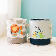  Canvas Cute Animal Pattern Round Toy Storage and Laundry Basket