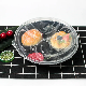  Disposable Plastic Tableware 222mm Length PP Plastic Three Separations Box with Lid Custom for Restaurant