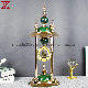 Nordic Style Modern Green Desktop Clock Glass Gold Metal Clocks for Home Crafts Decoration