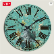  Simple Classic Creative Retro Stylish Living Room Round MDF Print Painting Wall Hanging Digital Clock