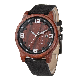  Men′s Canvas Strap Wooden Watch OEM Factory Price Japan Mvt Minimalist Watches to Turkey