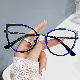  High Quality Newest Fashion Trendy Metal UV400 Protection Optical Glasses Frame Women Designer Eyeglasses Frame Anti Blue Light Cat Eye Glasses