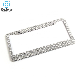 Raised Letter License Plate Frame Rhinestone Stainless Steel