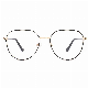  Wholesale Metal Round Shape Graceful Women Ladies Double Color Plating Acetate Demi Temple Trendy Optical Frames