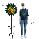  Weatherproof Iron Outdoor Jumbo Colorful Kinetic Wind Spinners for Home Garden Decoration with 3 Rotors 75