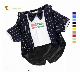  Hot Sale Customized Spring Summer Striped Printed Suit Style Fashion Big Dog Clothes Pet Clothes