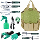  Gardening Tools Set and Organizer Tote Bag with 10 Piece Garden Tools
