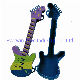 Plastic Toy Doll Accessory Blue Guitar for 1/6 Doll