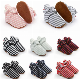 Newborn Whole Cotton Fabric Striped Print Infant Indoor Boy Girl Shoes Booties Crib Floor Baby Socks manufacturer