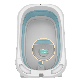 Intelligent Thermometer Collapsible Baby Bathtub with Bath Bed/Net