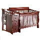  Classic American Style Wooden Baby Crib with Side Cabinet