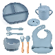 2023 Food Grade Silicone Safe Feeding Bowl Plate Spoon Baby Dinner Set manufacturer