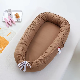 Solid Color Adjustable Newborn Lounger Bed Ultra Soft Cotton Baby Lounger Crib Baby Nest Bed manufacturer