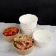  Customize Disposable Round Rectangular Kraft Paper Bowl Soup Salad Pasta Noodles Food Lunch Box Bowl with Lid