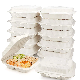  Biodegradable Disposable Food Container Wholesale Cornstarch Surgarcane Bagasse Pulp Clamshell with Lid Restaurant Meal Prep to Go Compostable Lunch Take Away