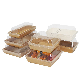  Brown/White Kraft Paper Disposable Sushi Container Food Packaging Box Sandwich Paper Box with Anti Fog Pet Lid