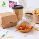 Kraft Paper Fast Food Hamburger Clamshell Packaging Box
