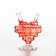  Wholesale High Quality 7 Inches Red Building Blocks Love 3D Hand Made DAB Oil Rigs Heady Glass Smoking Water Pipe Hookah Pipes