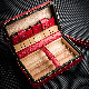  Custom Black Leather Travel Cigar Humidor Case Cedar Wood Portable Cigar Box Removable Cedar Tray with Gift Box