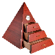 Nature Painting Pyramid-Shaped Cedar Wood Cigar Humidor