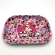 Bros Pink Metal Smoking Rolling Tray with Magnet Cover