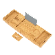 Expandable Bathtub Caddy Tray for with Wine and Book Holder, Natural