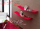  Modern Red Glass Shelf for Book in Living Room