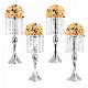  Tall Metal Flower Vase Holders Gold Vases for Centerpieces Crystal Flower Arrangement Stand Table Wedding Centerpieces