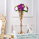  Tabletop Gold Metal Wedding Flower Trumpet Vase Table Decorative Centerpiece Artificial Flower Arrangements for Home Decoration