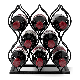  Matte Black 8bottles Storage Organizer Kitchen Countertop Wine Holder Display Metal Racks for Wine Champagne Water Bottle