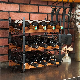  Stackable 3 Layers Metal& Wood Combine Wine Storages Holder Shelf Rack for 12bottles Large Capacity Easy to Use