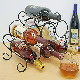  Rustic Design Black Metal Shelf 6 Bottles Counter Wine Holder Wine Rack for Home Decor& Kitchen Storage Rack