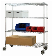  Durable Industrial Metal Steel Chrome Shelving, Garage Warehouse Storage Rack Shelving with Wheel