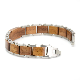  Bewell Wholesale Elegant Gift Stainless Steel with Wood Lady Wristband Bracelets