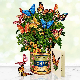  Buttercups and Butterflies Flower Bouquet 3D Popup Greeting Cards Stationery Set