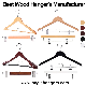  Wooden Top/Bottom Clothes Solid Wood Hangers in Glossy/Matt Natural/White/Black Color with Trousers Bar/Clips/Metal Chrome Hook for Coat/Shirt/Suit/Pant/Jacket