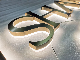 Gold Finish 3D LED Backlit Channel Letter Brushed Stainless Steel Letters