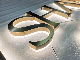  Gold Finish 3D LED Backlit Channel Letter Brushed Stainless Steel Letters