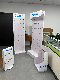  Metal Steel Wine Price Store Exhibition Supermarket Roll up Banner Vegetable Clothes Cosmetic Exhibition Equipment Floor Display Shelf Stand