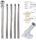  6FT Flag Poles Kit - Stainless Steel Heavy Duty Wall Flagpole