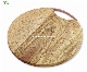  Round Acacia Wood Cutting Board Cheese and Serving Board with Stainless Steel Handle