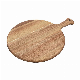Eco-Friendly Acacia Wood Pizza Peel Cutting Board Serving Tray with Handle