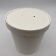  Disposable Food Container Waterproof White Kraft Paper Soup Cup with Paper Lid
