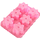  6 Cavities Promotional Christmas Flower Shape Silicone Molds DIY 3D Soap Making Molds