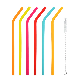 Factory Made Custom Flexible Large Reusable Silicone Straw with Brush