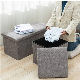  Collapsible Cotton and Linen Storage Box Storage Chair Living Room Closet Storage Basket with Seat