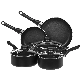 Simply Pots and Pans Set, Nonstick Ceramic Inner Coating with Silicone Handle